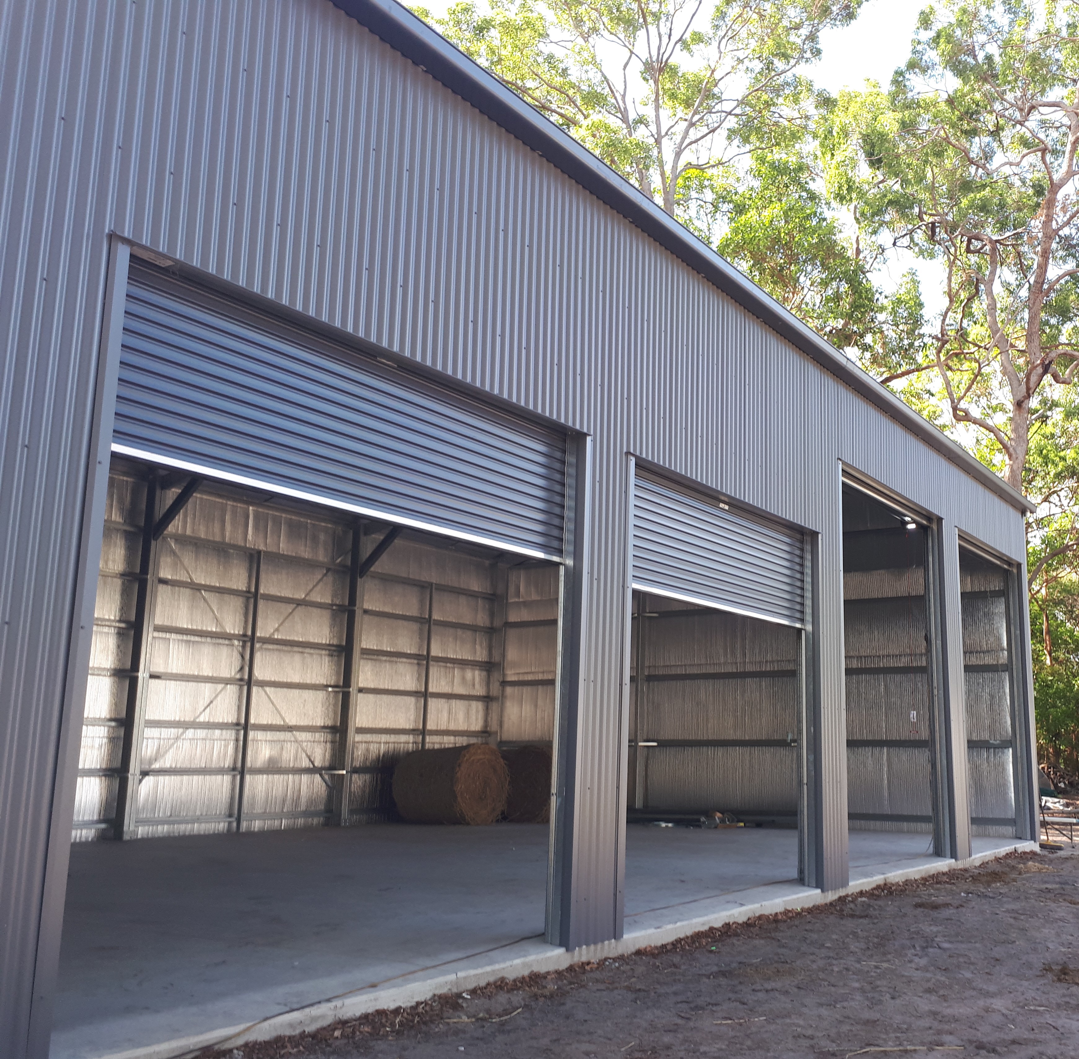 Large Shed with 4 Roller Doors